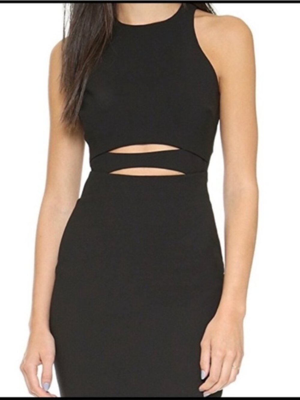 Elizabeth and James black cut out midi dress sz 8 $395